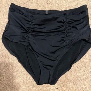 Torrid High Rise Ruched Black Swim Bottoms